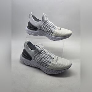Nike React Phantom Run Flyknit 2 White Silver CJ0280-100 Women's Size 7